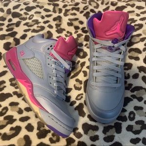 Jordan 5 Retro Cement Grey Pink and Purple